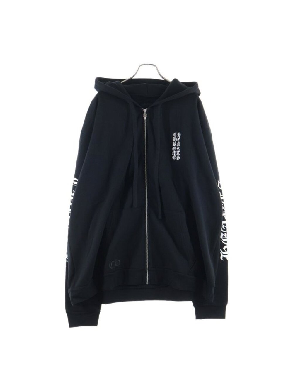 Chrome Hearts Sweatshirt HD Zip Arm Logo Print Zip Up Hoodie Black